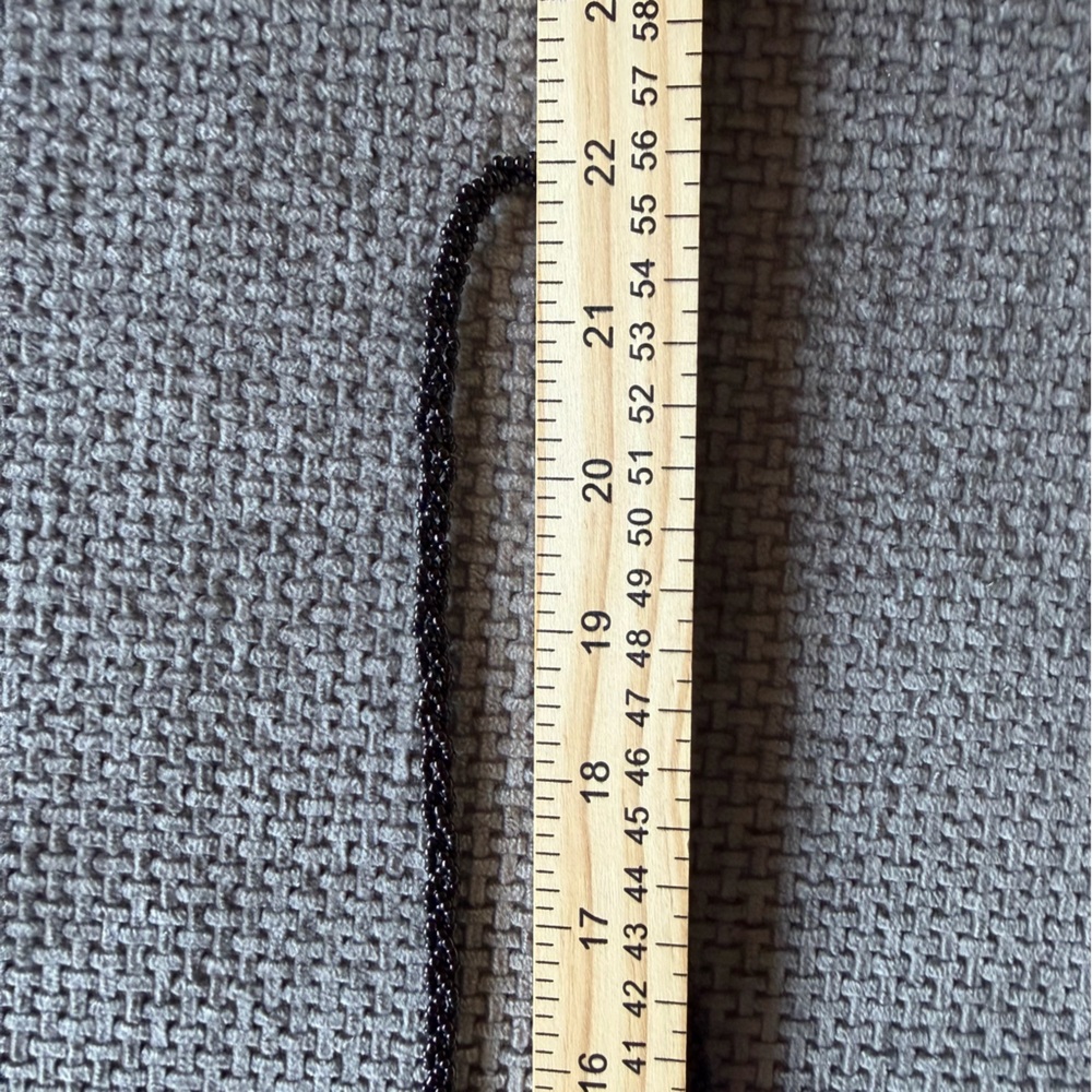 Black Beaded Mini Drawstring Pouch Bag Vanessa We… - image 11